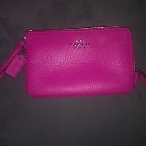 Coach double zip wristlet/wallet